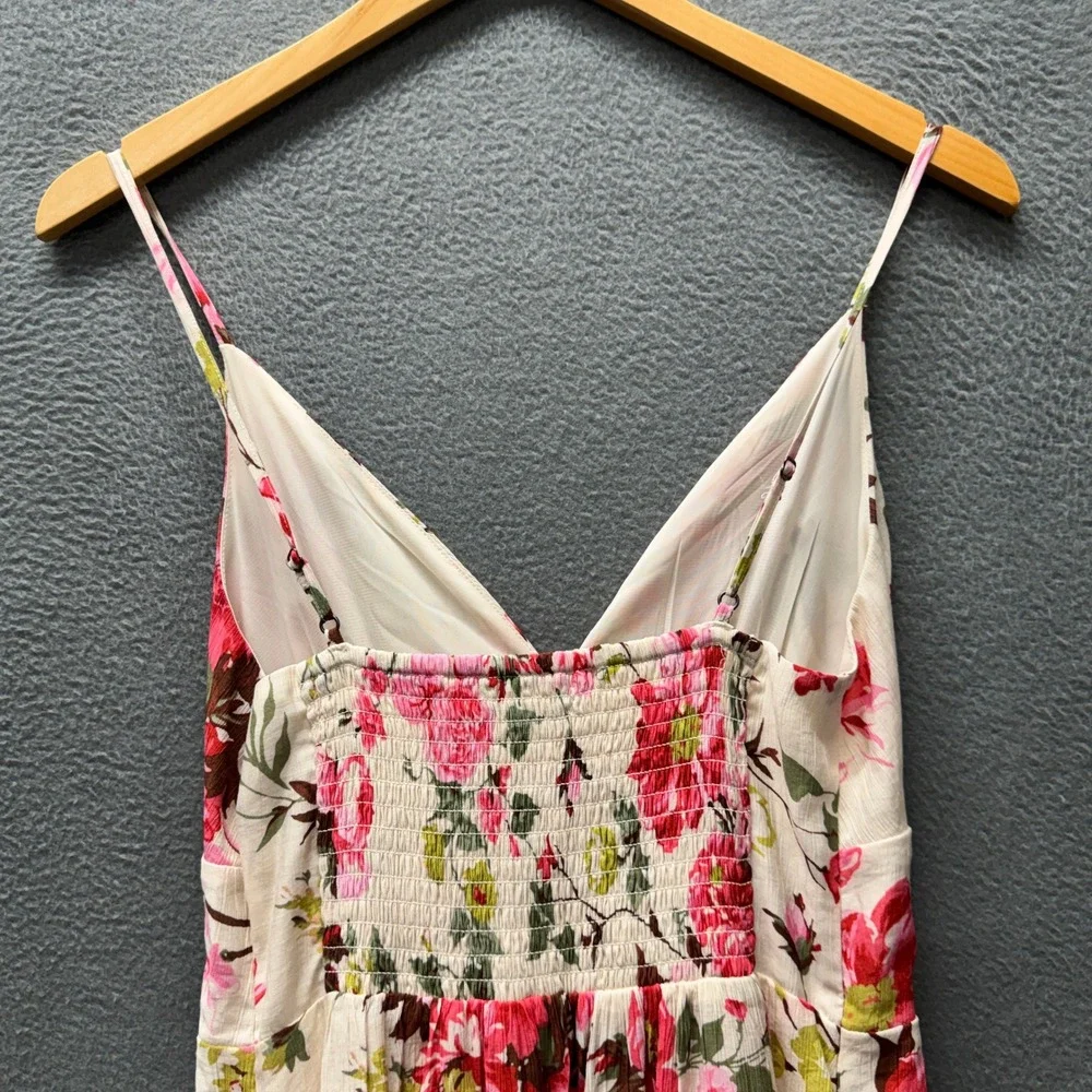 Abercrombie & Fitch Maxi Dress Womens Petite Small SP Floral Smocked Tiered Boho